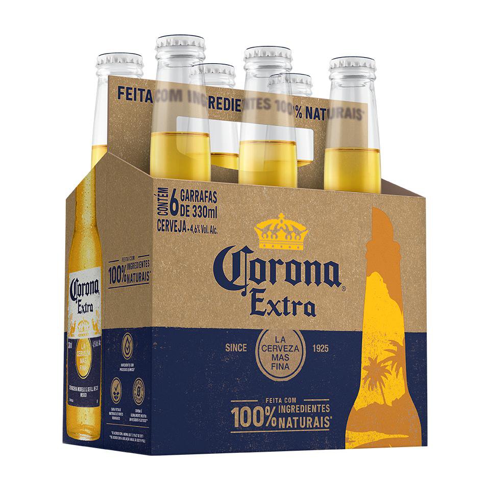 Cerveja corona long neck 6x330ml
